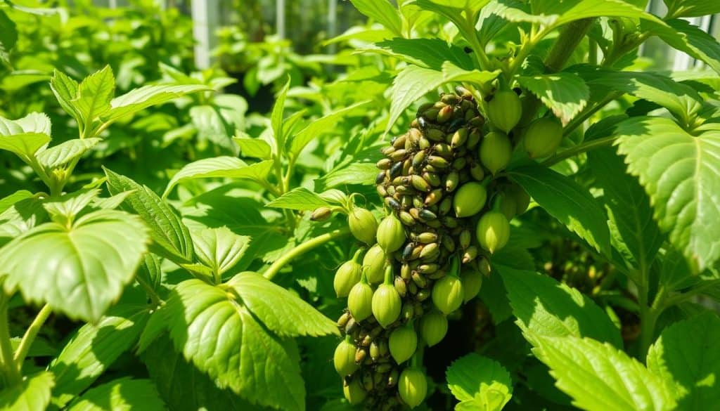 Aphid infestation in greenhouse