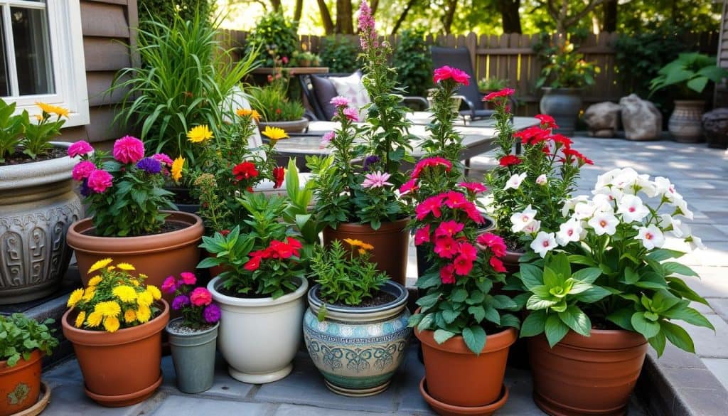 Container plants for small space gardens