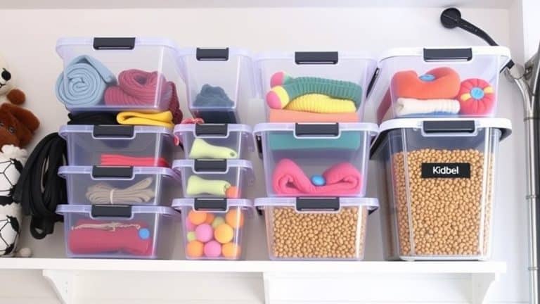 organized pet supply storage
