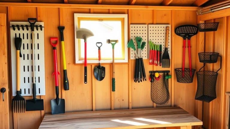 organized shed tool storage