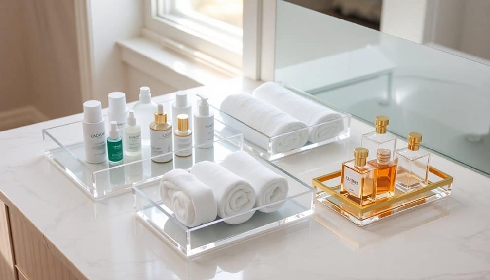 selecting bathroom counter trays