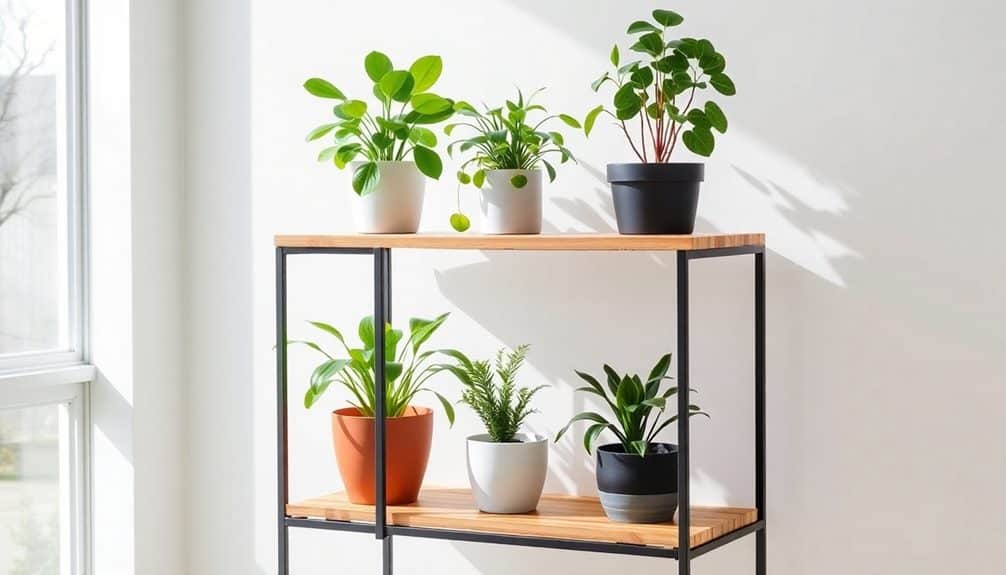 selecting indoor plant shelves