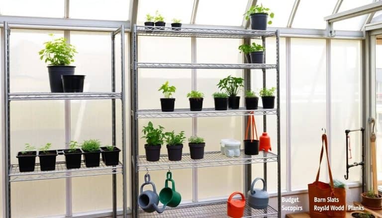 affordable greenhouse shelving options