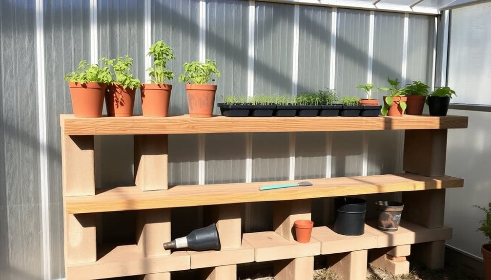 cinder block garden seating