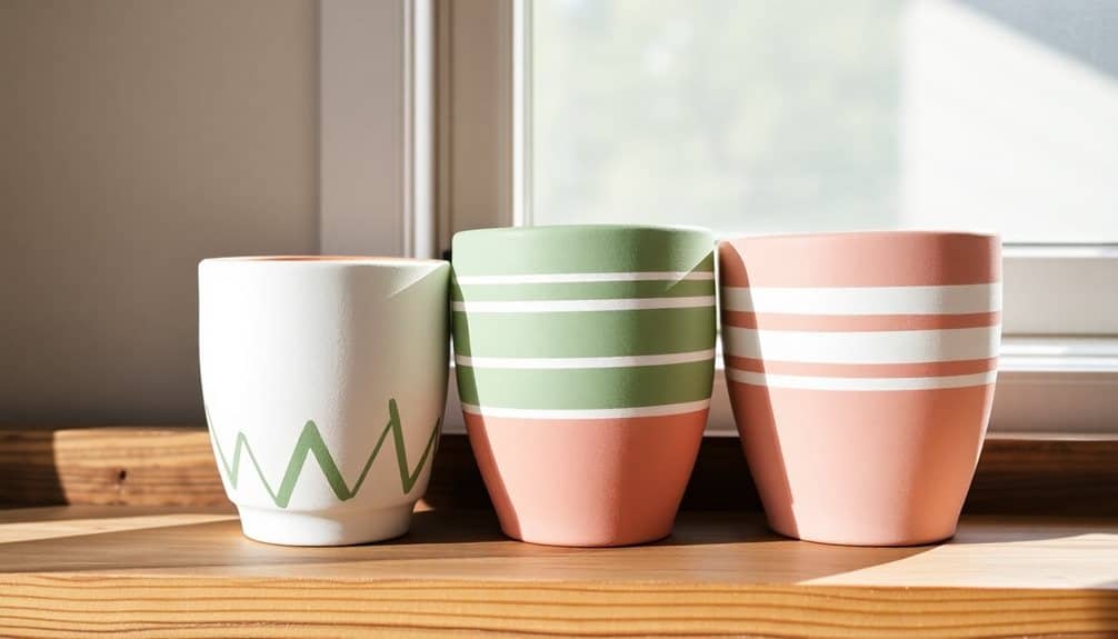 colorful ceramic flower pots