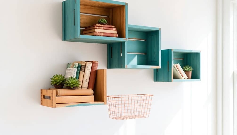 colorful wooden storage boxes