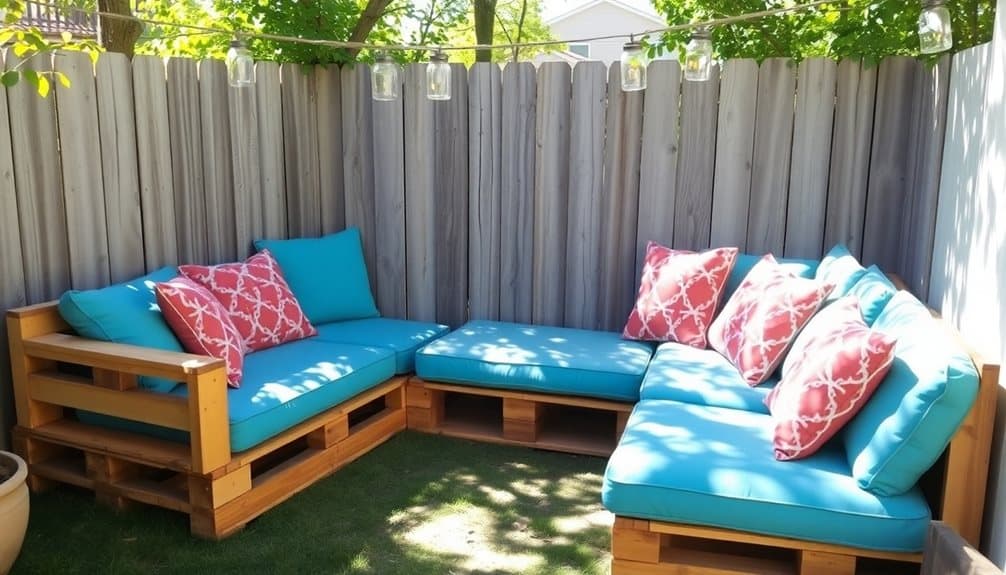 comfortable outdoor pallet seating