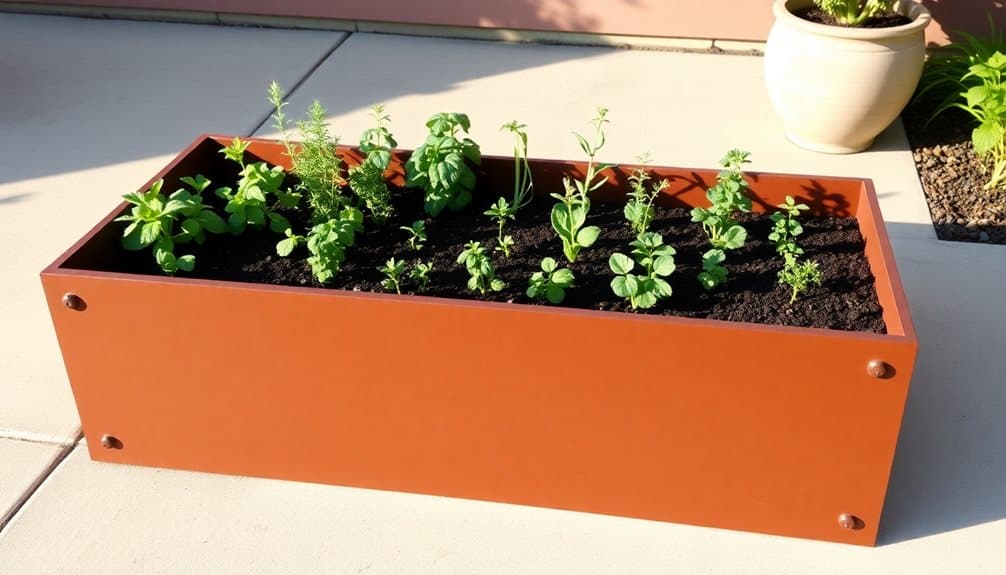 contemporary metal garden planter