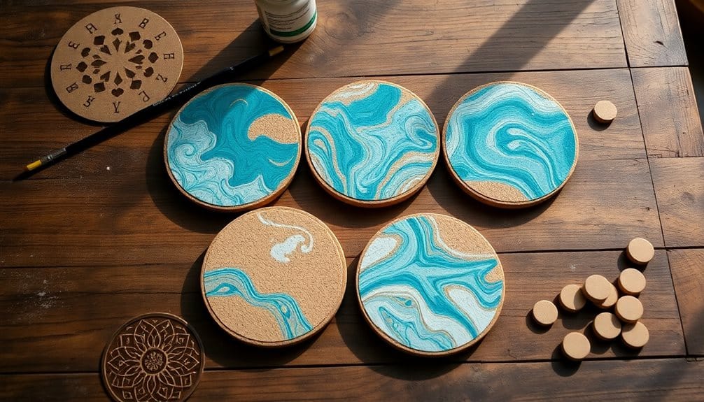 customizable cork drink coasters