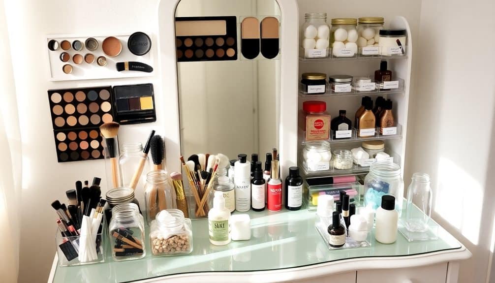 efficient beauty product arrangement