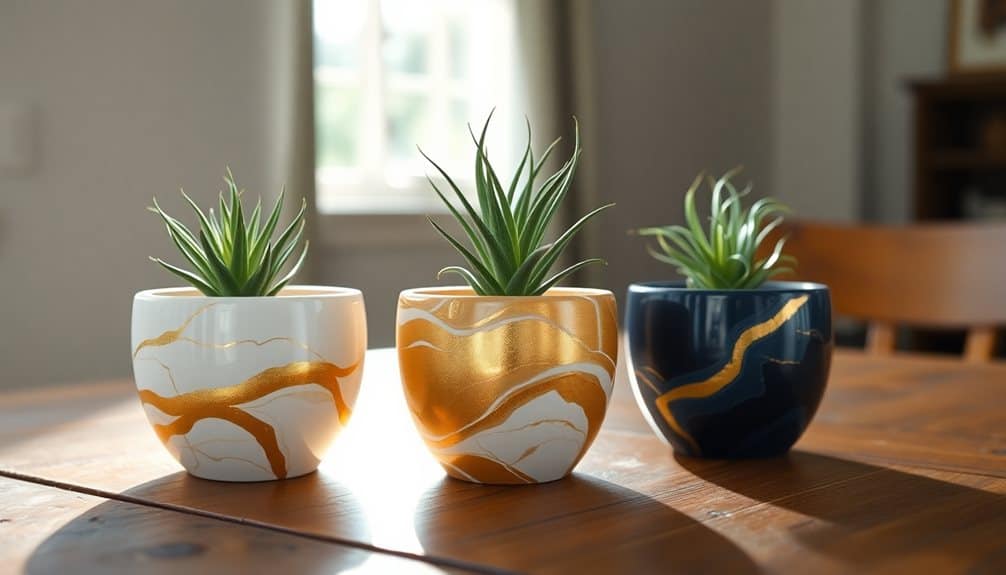 elegant marble air planters