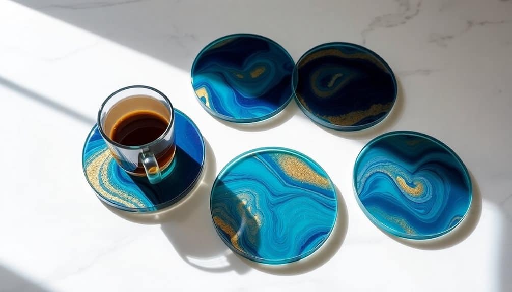 elegant marbled glass coasters