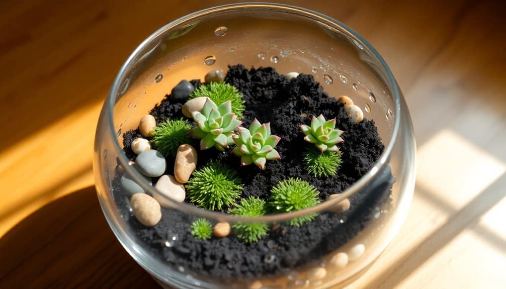 enclosed miniature plant ecosystem