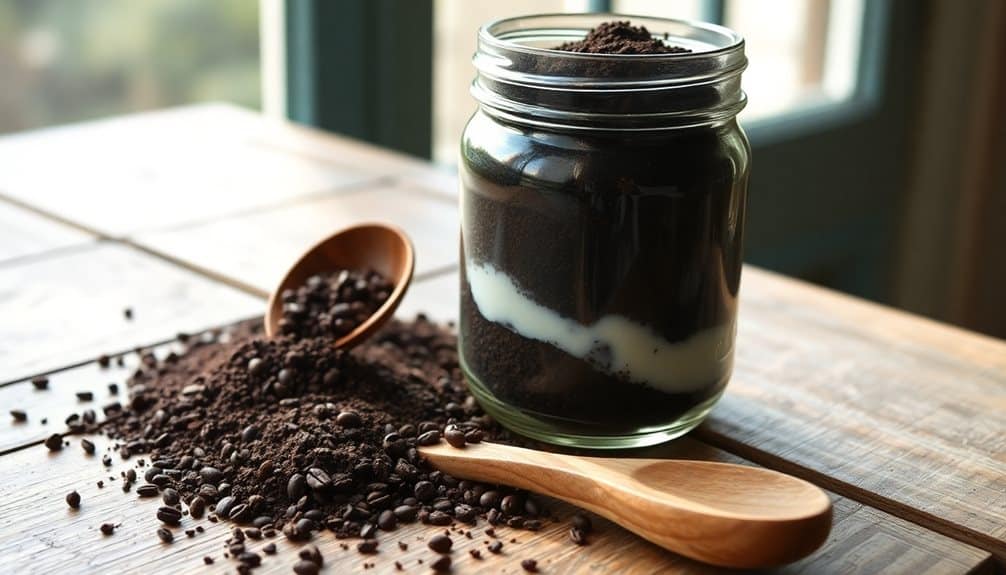 exfoliating coffee grounds scrub