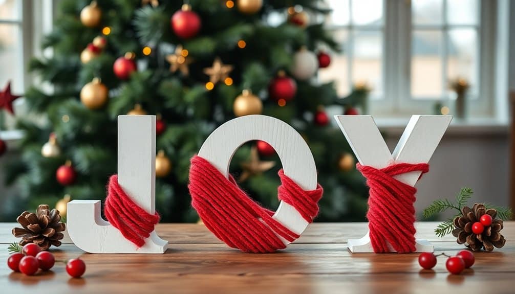 festive yarn covered greetings