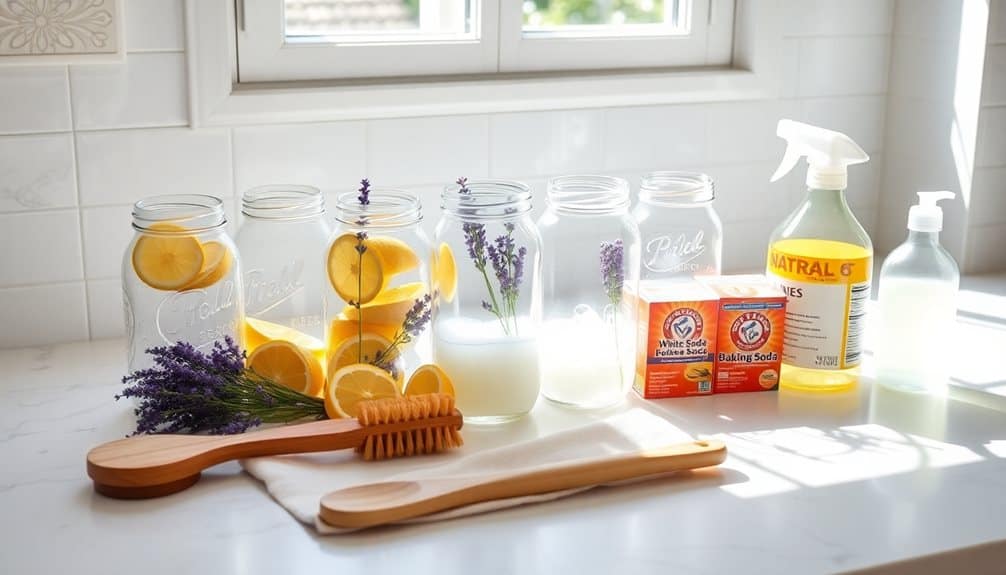 gather bathroom cleaning supplies