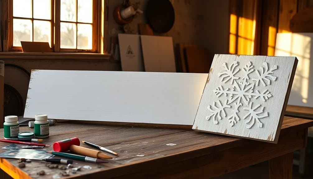 handcrafted colorful wooden signs