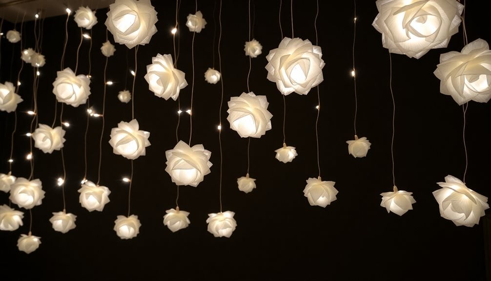 illuminated paper flower art