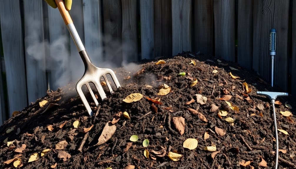 rotate compost pile frequently