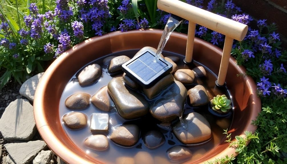 solar powered fountain design