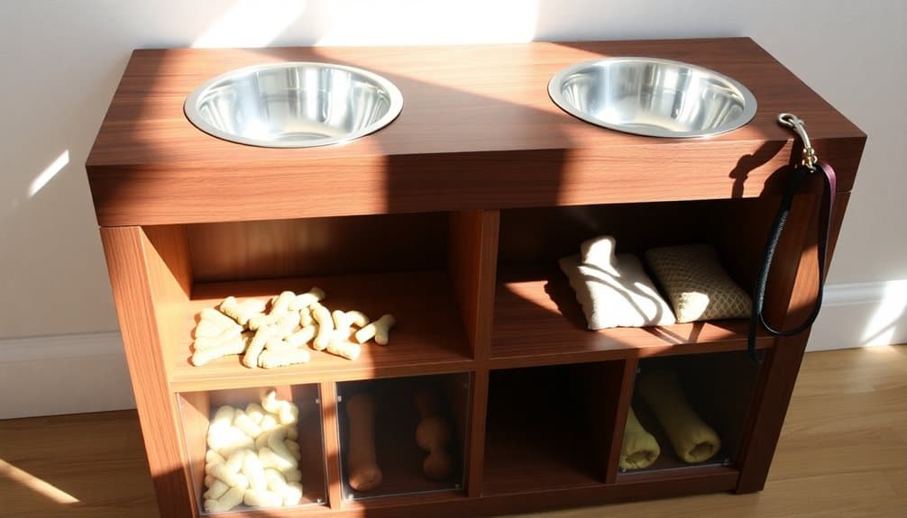 storage equipped feeding station