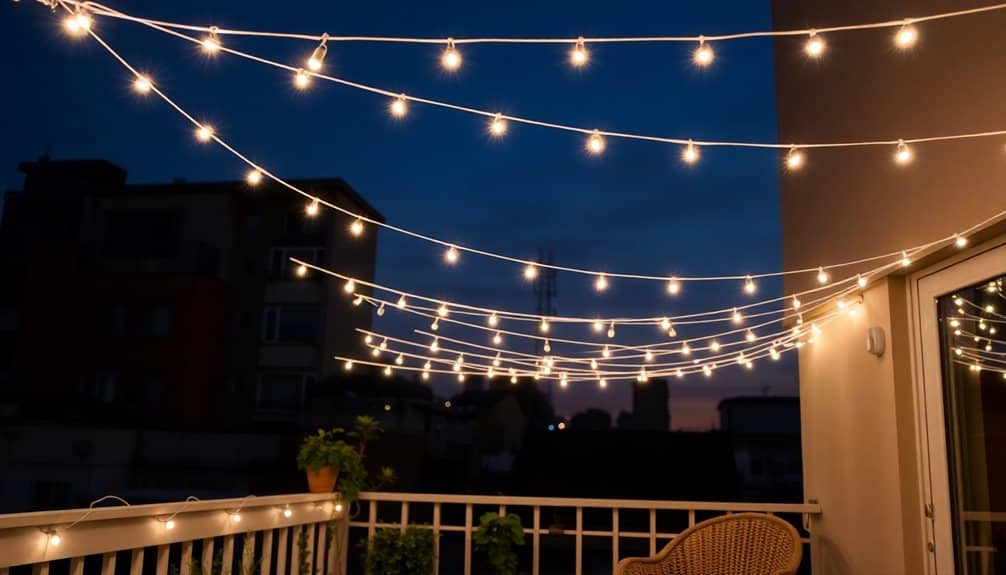string light canopy installation