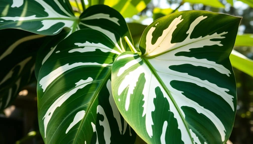 striped white monstera plant