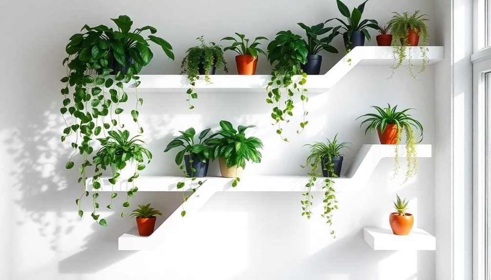 suspended corner shelf system