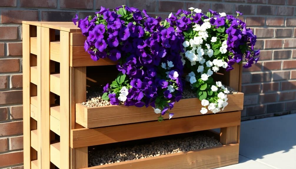 wooden flower bed container